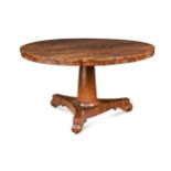 A William IV rosewood breakfast table,