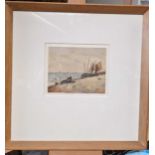 Attributed to Thomas Churchyard (1798-1865), boats thought to be on Aldeburgh Beach, watercolour