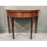 A Demi-lune mahogany tea table, 74 x 92 x 45cm