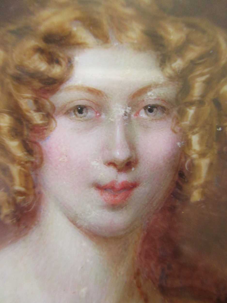 Simon Jacques Rochard (French, 1788-1872), portrait miniatures of the Parker sisters, watercolour on - Image 9 of 10