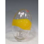 Bjorn Ronnquist for Ikea, a glass egg in yellow and clear glass