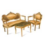A Continental gilt wood salon suite, early 20th century,