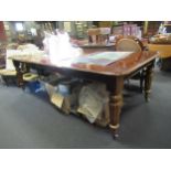 A mahogany dining table with an additional two leaves, 75 x 125 x 118cm, with leaves 75 x 239.5 x