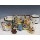 Collection of decorative china including chicken tureens, Clarice Cliff, etcCondition report: