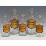 Five 19th century glass drug jars (5)