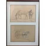 A collection of four animal studies; to include, Sawrey Gilpin (British, 1733-1807) Two sketches