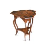 An Art Nouveau penwork occasional table,