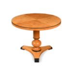 A maple veneered Biedermeier style pedestal side table,