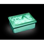 Heinrich Hoffmann for Curt Schlevogt, an Art Deco malachite glass box and cover,