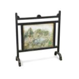 In the manner of E. W. Godwin, an Aesthetic period ebonised fire screen,