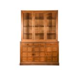 Cat and Mouseman: Lyndon Hammell (Harmby), an oak glazed bookcase,