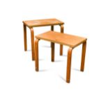 Alvar Aalto for Finmar, two small bentwood tables,
