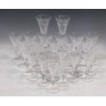 A collection of Waterford glasses, to include twleve wine glasses and nine sherry glasses