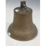 A cast metal ships bell, 21cm high