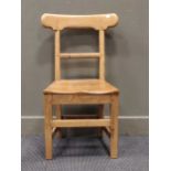 A pine bar back kitchen chair 92 x 54 x 36.5cm