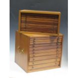 Two mahogany slide trays, 35.5 x 40 x 32.5cm, 21.5 x 40 x 27.5cm