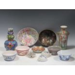 A quantity of Chinese and other ceramics, to include a Chinese floral decorated bowl, a cloissone