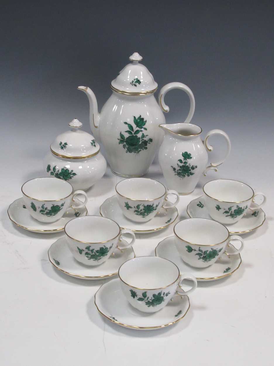 An Augarten Maria Theresa hand painted pattern coffee service for sixGenerally good condition. Minor