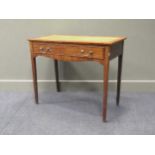An Edwardian side table with leather inset top 73 x 86 x 44cm and two other tables (3)