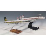 Bravo Delta model Panam Grace Airways Airliner Panagra, on wood stand and another TWA Airliner, on