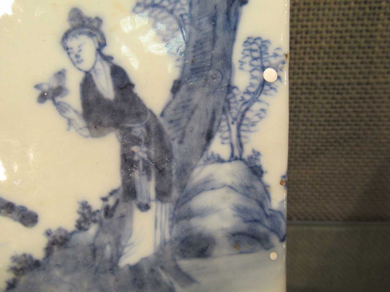 3 Chinese porcelain blue and white tiles - Bild 13 aus 18