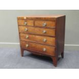 A Regency chest of two short and three long drawers, 94 x 91 x 44cm