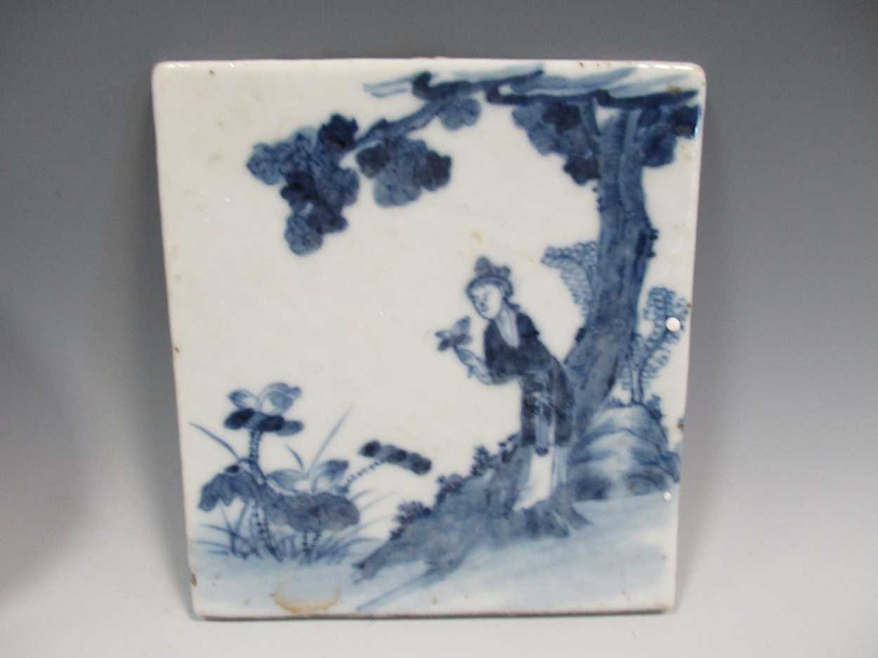 3 Chinese porcelain blue and white tiles - Bild 2 aus 18