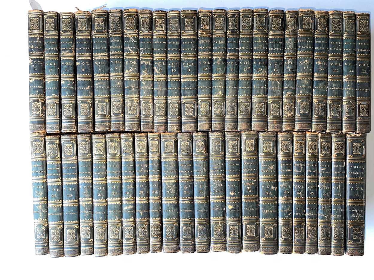 BERGUER (Rev. L T) The British Essayists with Prefaces, in 45 vols., London 1823, 12mo, some