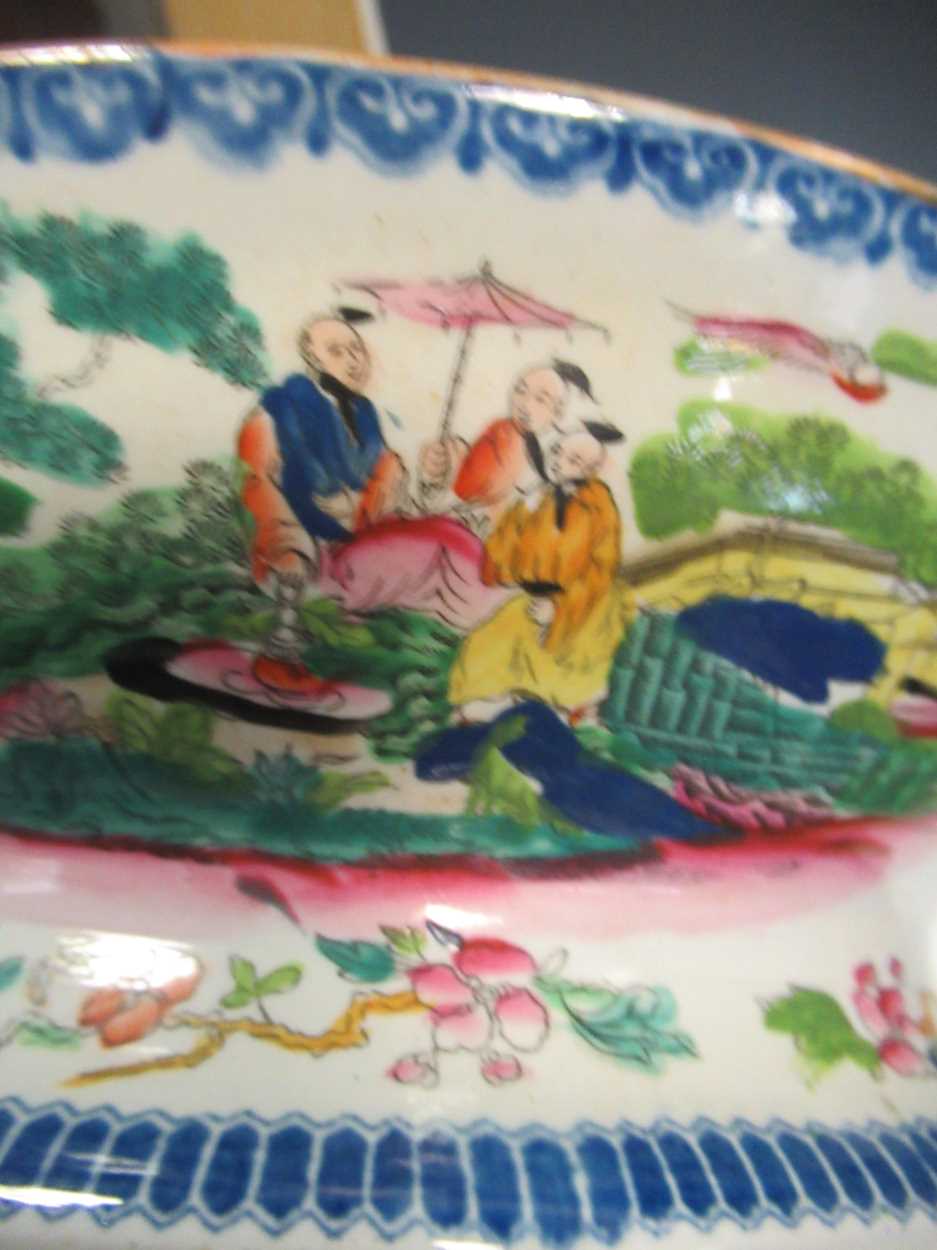 Mason's Ironstone part Chinoiserie service of nineteen small plates, three shaped serving plates and - Image 2 of 7