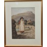 A collection of 5 figural watercolours and one print; to include, Circle of Joshua Cristall (1768-