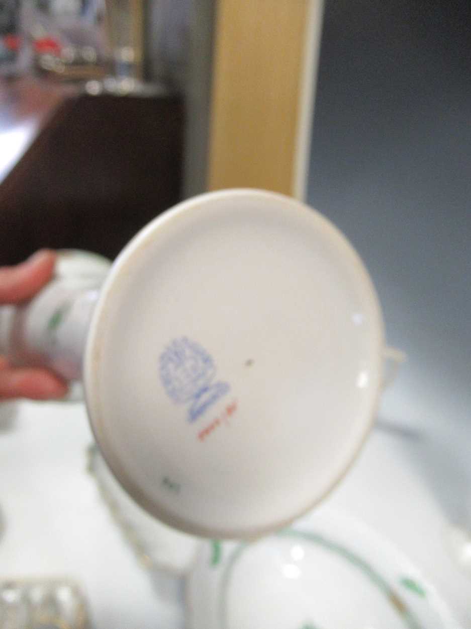 Items of Herend porcelain to include a green bouquet pattern vase, rectangular dish and an oval - Image 6 of 9
