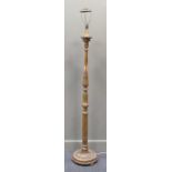 An early 20th century gilt standard lamp, 166cm high