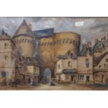 View of Vannes, Franceinscribed and signed with initials 'RE 1865'watercolour39 x 57.5cm