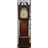 A longcase clock by Burton of Ulverston with pendulum, weights and key