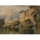 Thomas Miles Richardson, Continental scene, probably Italy, signed and dated 1855, watercolour;