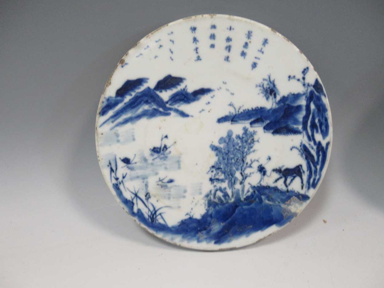 3 Chinese porcelain blue and white tiles - Bild 4 aus 18