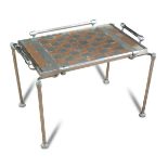 An Art Deco chrome coffee table,