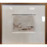 Follower of Richard Parkes BoningtonSeascape with Lady and HorseWatercolour on paper12.5 x 17cm