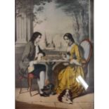 A quantity of mounted and framed chess theme prints (10), and a few other decorative prints