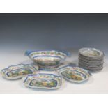 Mason's Ironstone part Chinoiserie service of nineteen small plates, three shaped serving plates and