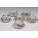 Six small Herend floral 'mocca' cups and saucersGenerally good condition. Minor rubbing to the