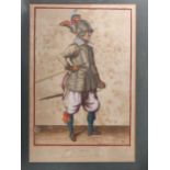 After Jacob de Gheyn II (Dutch, 1565–1629)The Musketeer, the Shot, The Pikeman hand-coloured