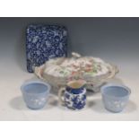 Mixed china and glass, 19th century and 20th century including blue and white wares