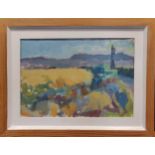John Harvey (British 1935-)Penwith Landscape oil on canvas 23.5 x 34cm