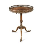 A 19th century mahogany wine table with shaped galleried top, 73 x 54cmtop is discoloured with