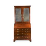 A George II mahogany bureau cabinet, stamped Benjamin Crook Senior (fl. 1732-1750),