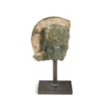 A Kashmir greenstone carved head of Vishnu,