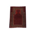 A finely-woven Beluchi prayer rug, late 20th century,