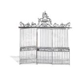 A large wrought iron country house gateway, probably 18th century,