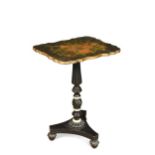 A Victorian ebonised and lacquered occasional table,